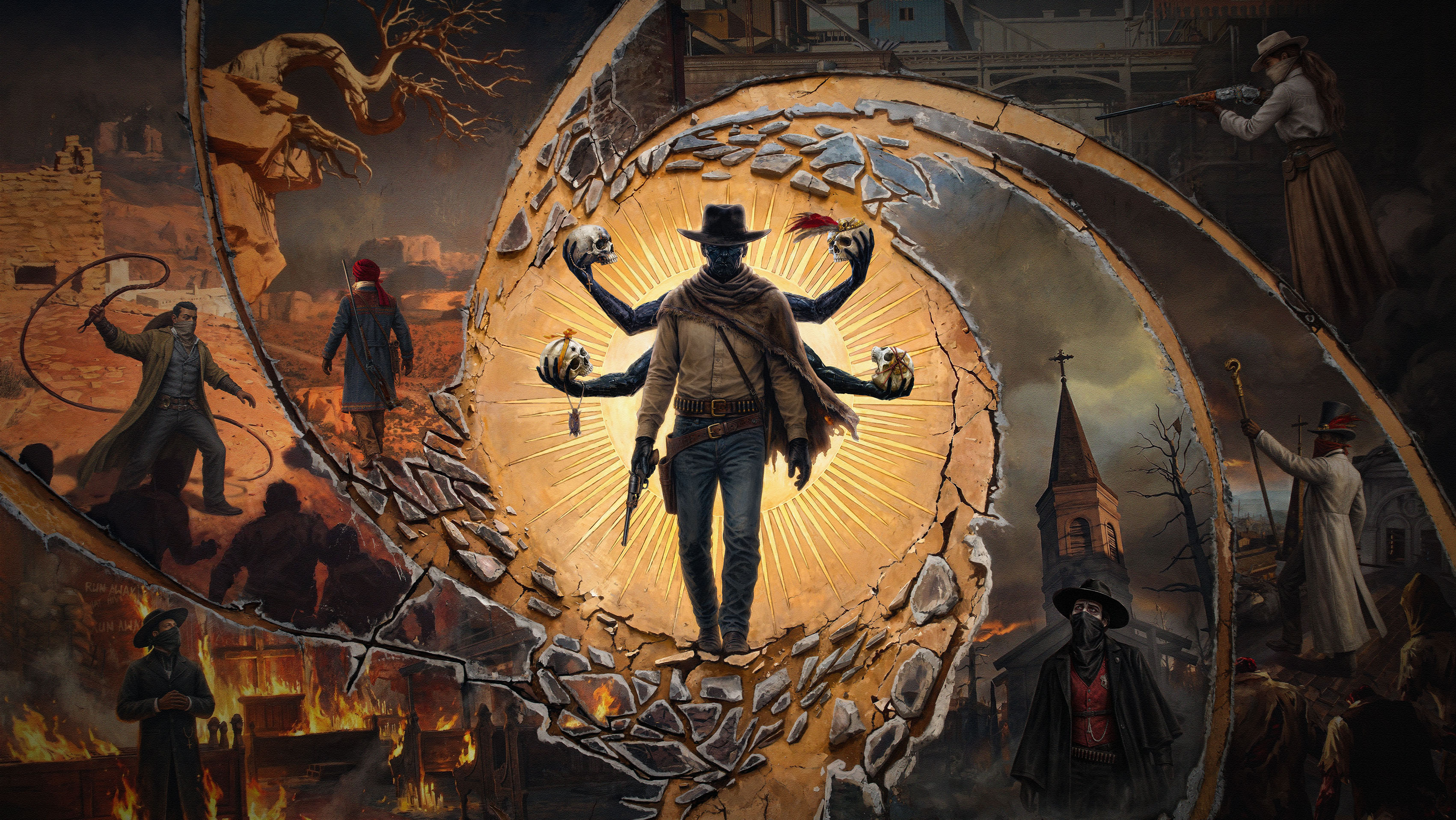 Art of a cowboy in a fantasy setting