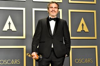 Joaquin Phoenix, winner of the Actor in a Leading Role award for "Joker," poses in the press room during the 92nd Annual Academy Awards at Hollywood and Highland on February 09, 2020 in Hollywood, California.