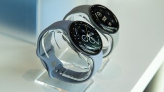 Pixel Watch 4 (left) next to the Pixel Watch 3 (right)