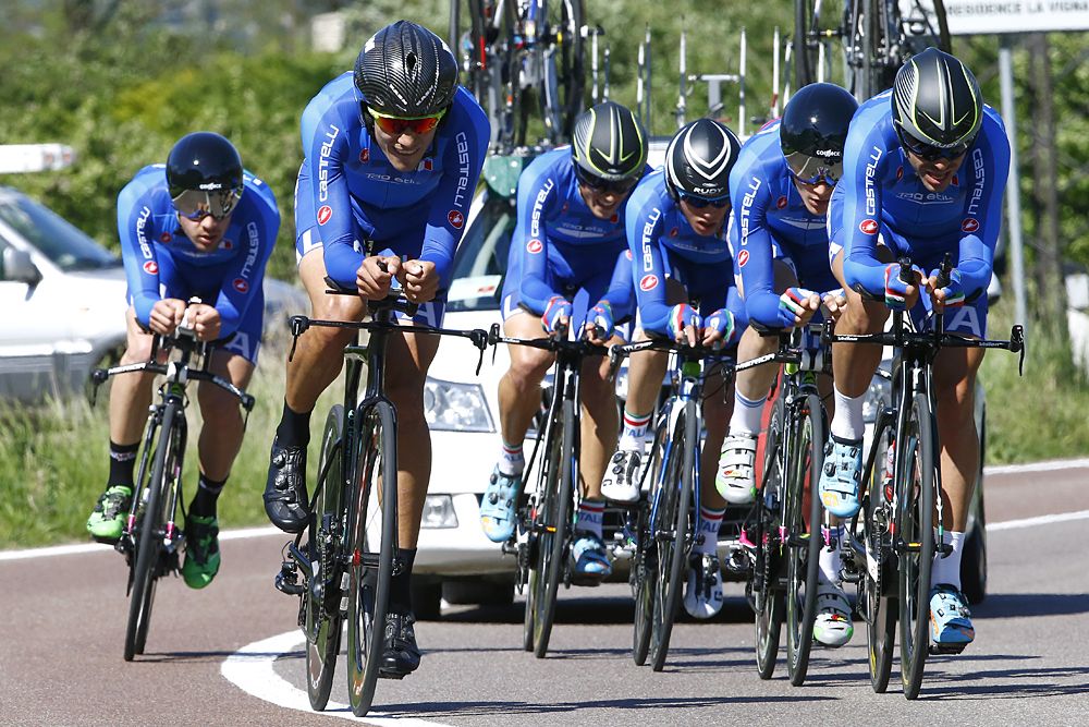 The Italian national team competing at the Giro del Trentino