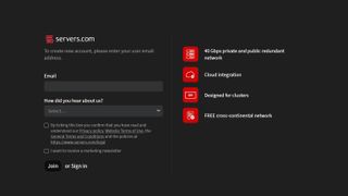 Servers.com create an account