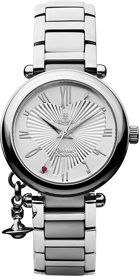 Vivienne Westwood, Vivienne Westwood Women's Orb Quartz Watch With Silver Dial Analogue Display and Stainless Steel Bracelet Vv006sl