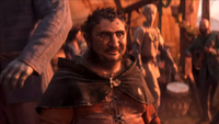 Scruffy Hobbit and/or Dwarf from Divinity trailer in festival crowd.