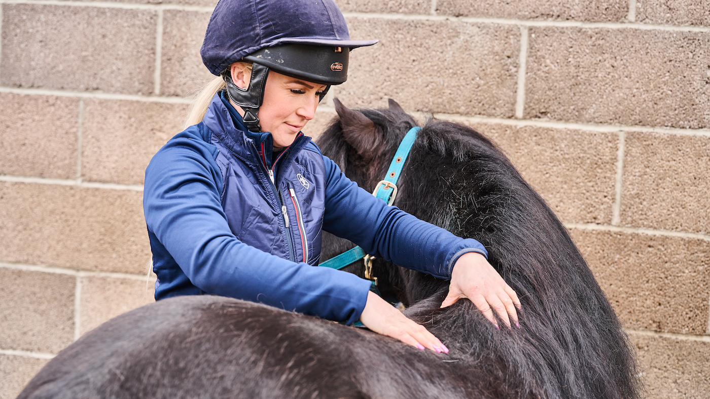Checking pony's back