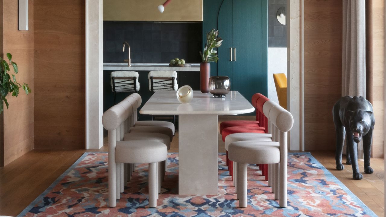 Colorful modern home in Vancouver dining room