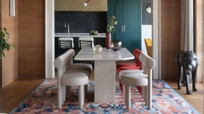 Colorful modern home in Vancouver dining room