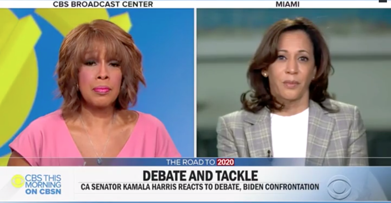 Gayle King and Kamala Harris