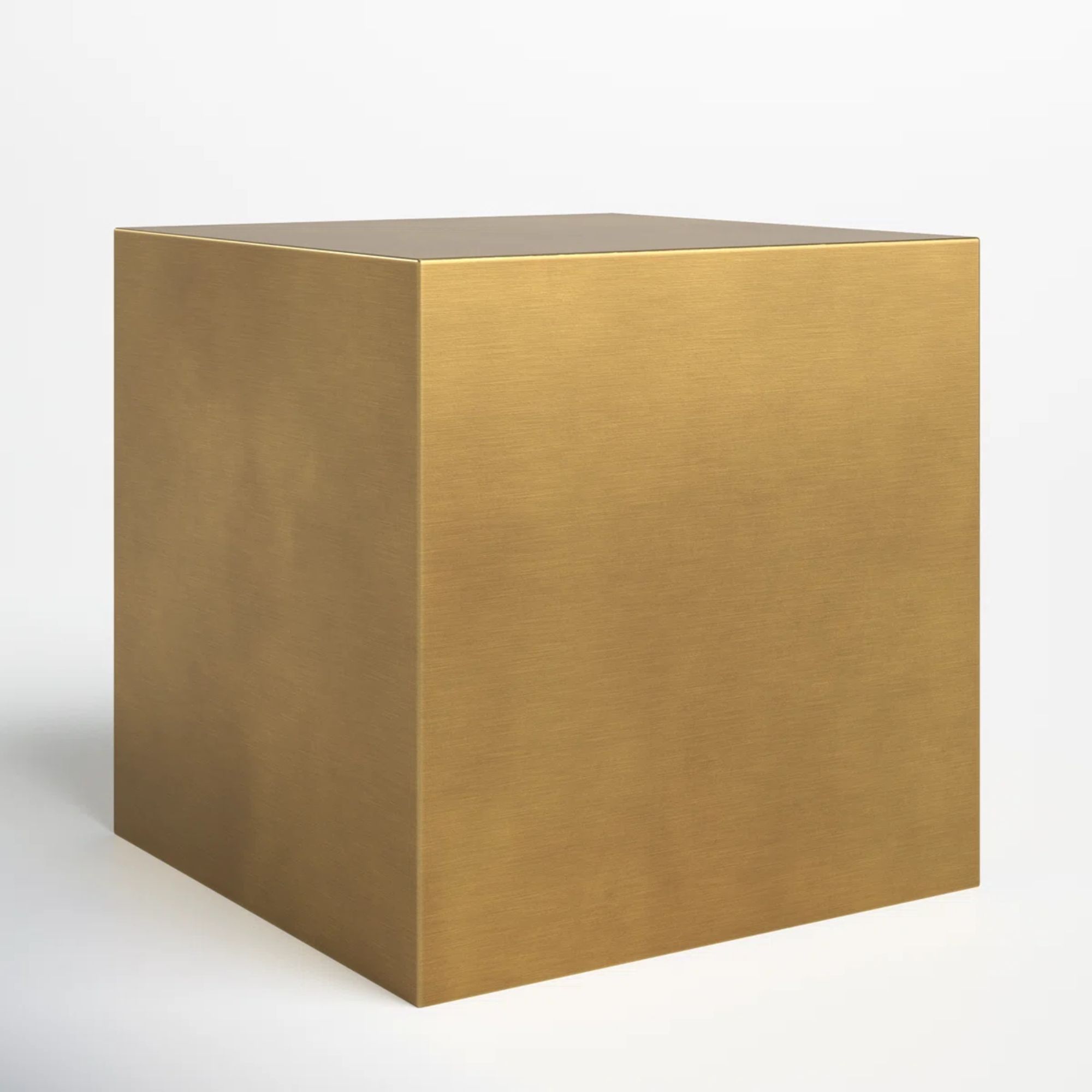 Square brass accent table