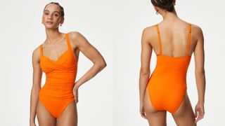 Tummy Control Ruched Plunge Swimsuit