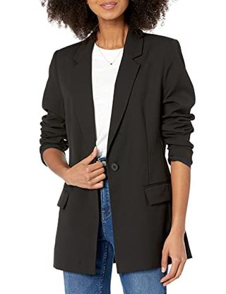 The Drop Women's Blake Long Blazer, Black, Xx-Small