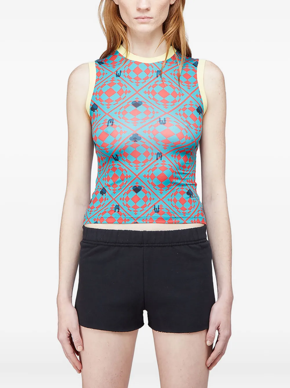 Maisie Wilen Geometric-Pattern Sleeveless Top | M