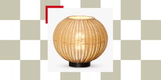 Lg Outdoor Orta Woven Rattan Rechargeable Garden Table Lamp, 28cm, Natural