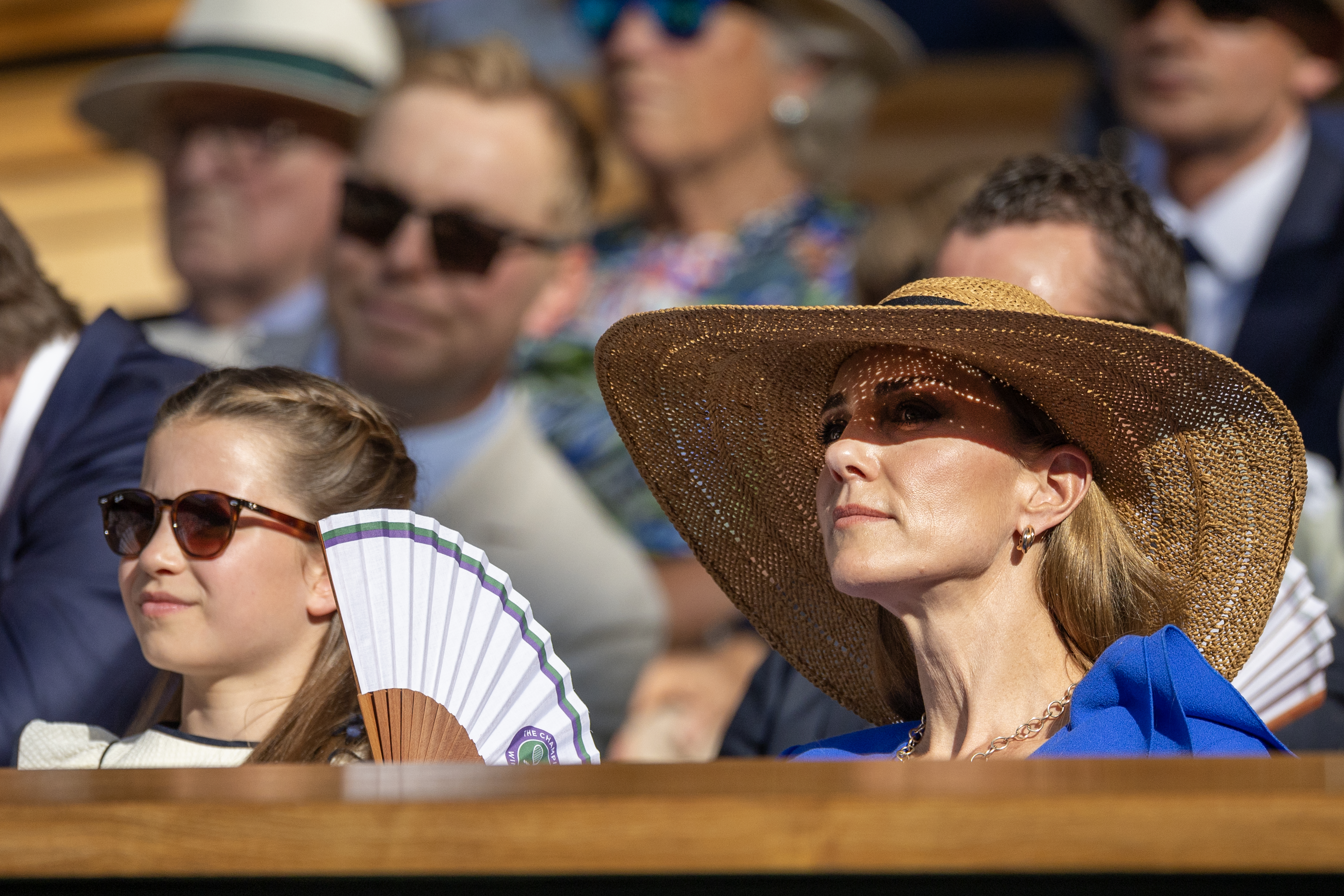 Princess Kate and Princess Charlotte sitting in the stands at Wimbledon