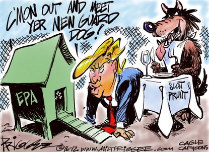 Political cartoon U.S. Donald Trump EPA Pruitt