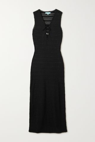 Maddie Lace-Up Crochet-Knit Maxi Dress