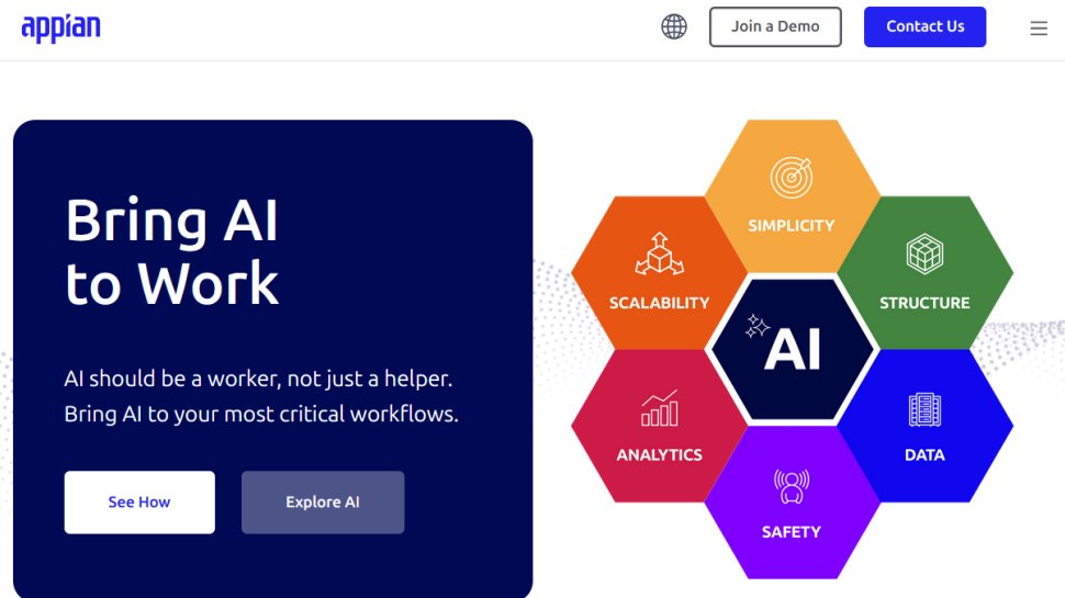 Appian website screenshot (June 2025).