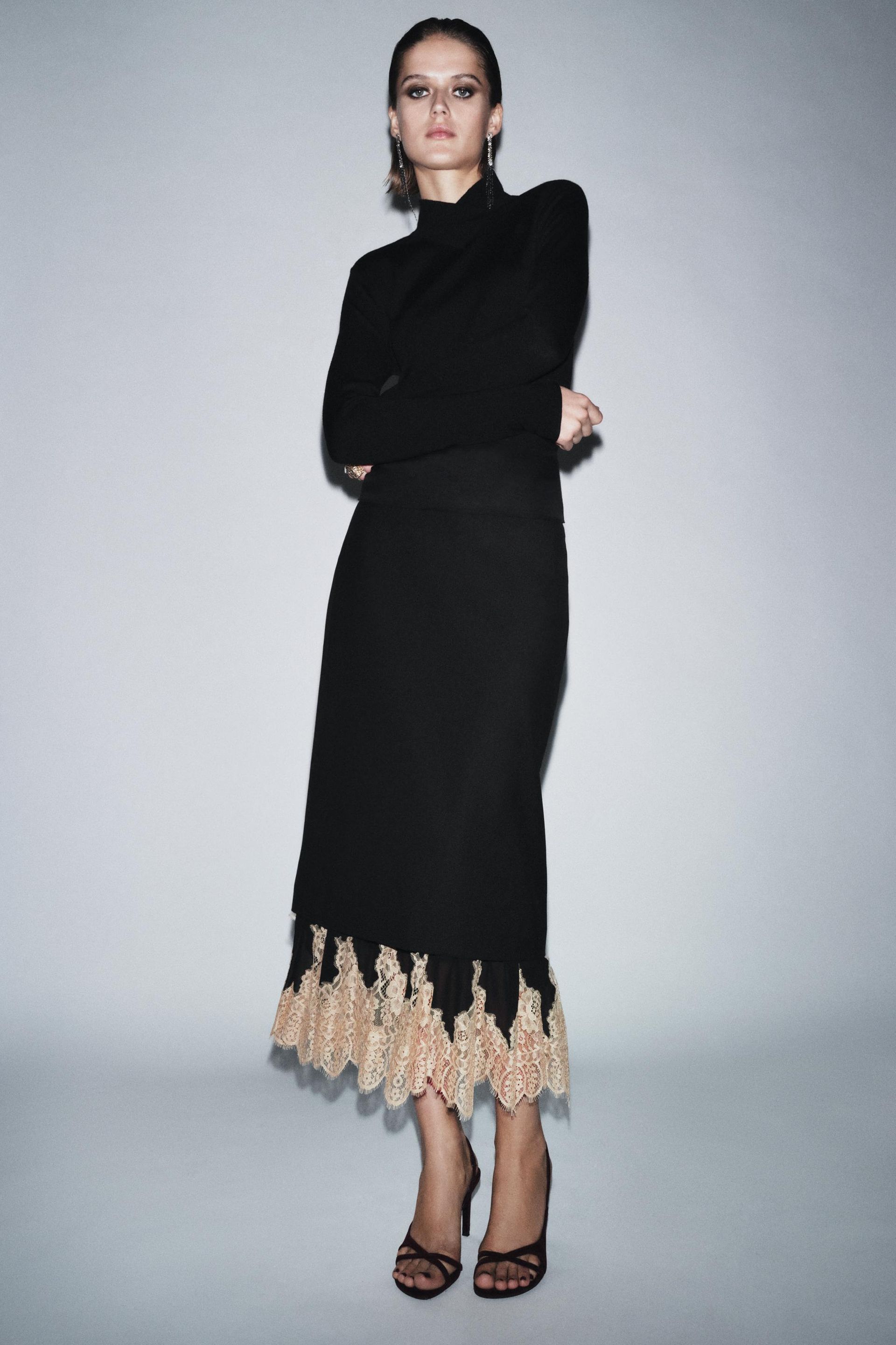 Zw Collection Combined Lace Skirt