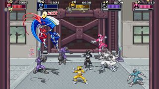 Mighty Morphin Power Rangers fighting enemies