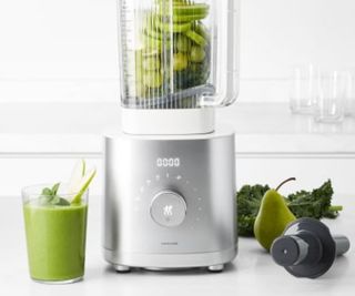 Green juice in a Zwilling blender.
