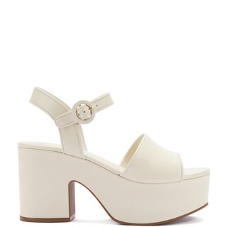 Miso Platform Strap Sandal in Ivory Leather