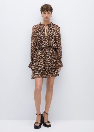 Leopard-Print Flared Dress