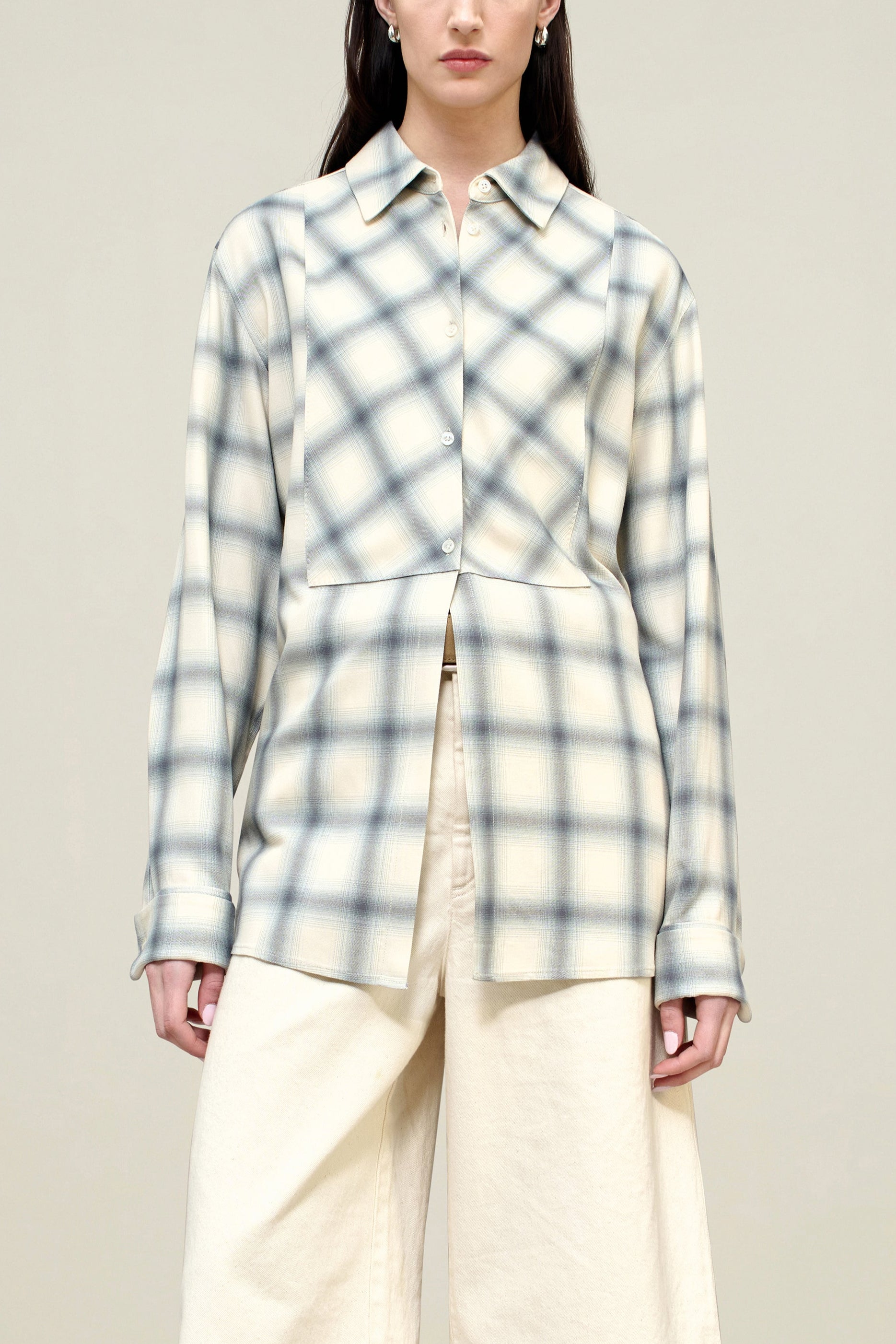 Chloé Bib Button Down in Airbrush Flannel