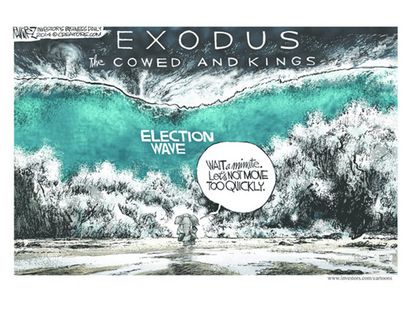 Political cartoon Exodus GOP election wave