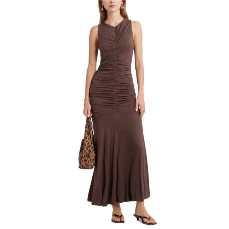 Open Edit, Ruched Sleeveless Maxi Dress