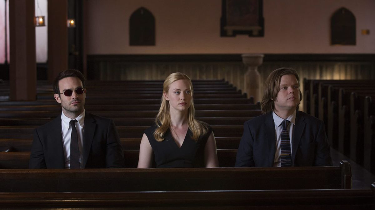 Charlie Cox, Deborah Ann Woll, and Elden Henson in Daredevil