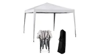 A white pop-up gazebo with carry bag from VonHaus