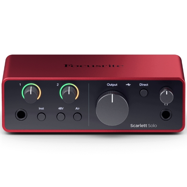 A Focusrite Scarlett Solo audio interface