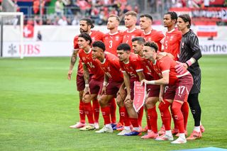 Switzerland Euro 2024 squad Players are seen Switzerland prior to the international friendly match between Switzerland and Austria at Kybunpark on June 8, 2024 in St Gallen, Switzerland. (Photo by Harry Langer/DeFodi Images via Getty Images)