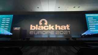 An image of the keynote stage lit up at Black hat Europe 2021