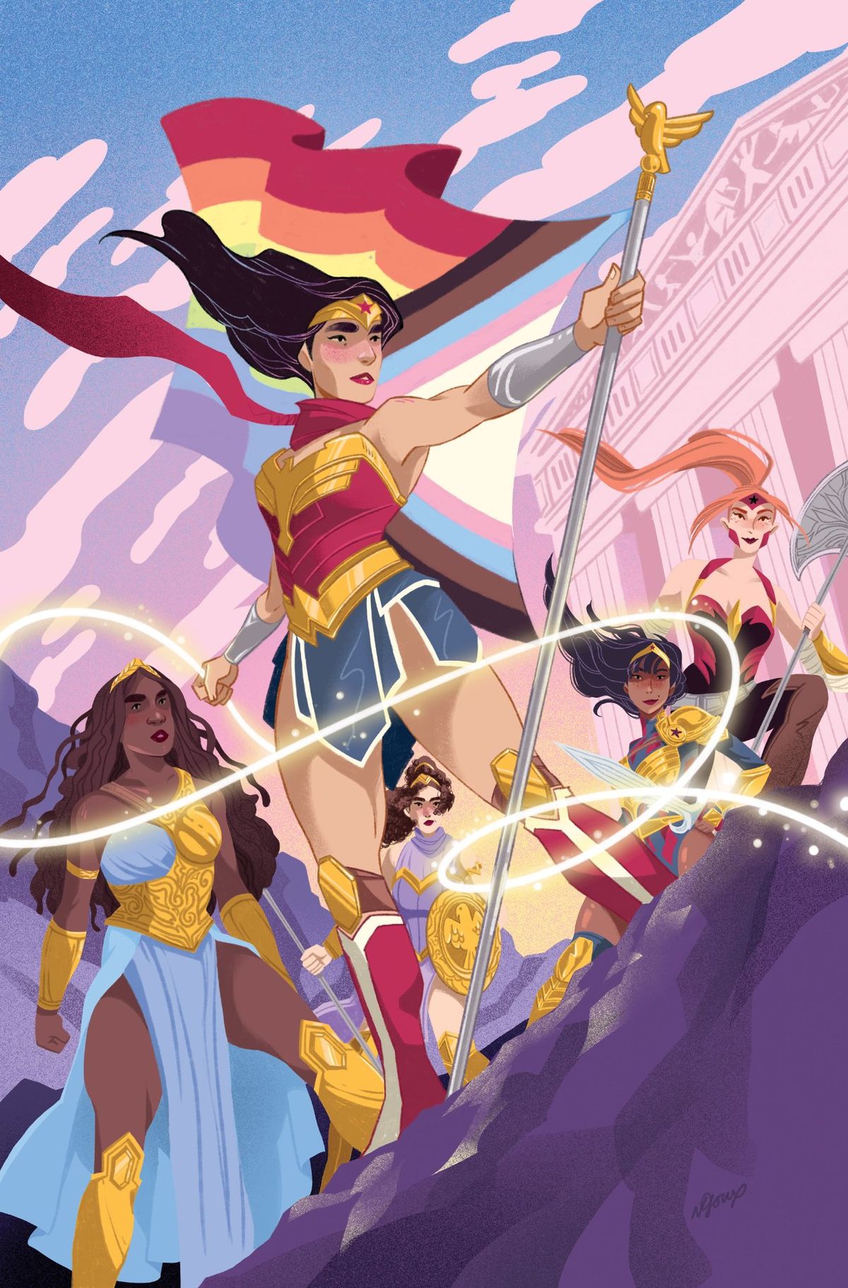 Amy Reeder (Batman #124), David Talaski (Superman: Son of Kal-El #12), Derek Charm (Action Comics #1044), Joe Phillips (Aquamen #5), Kevin Wada (Nubia: Queen of the Amazons #1), Kris Anka (Poison Ivy #1), Nick Robles (Nightwing #93), Nicole Goux (Wonder Woman #788), Olivier Coipel (Harley Quinn #16), Stephen Byrne (Multiversity: Teen Justice #1), and more.