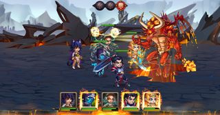 A screenshot showing a boss fight in Hero Wars.