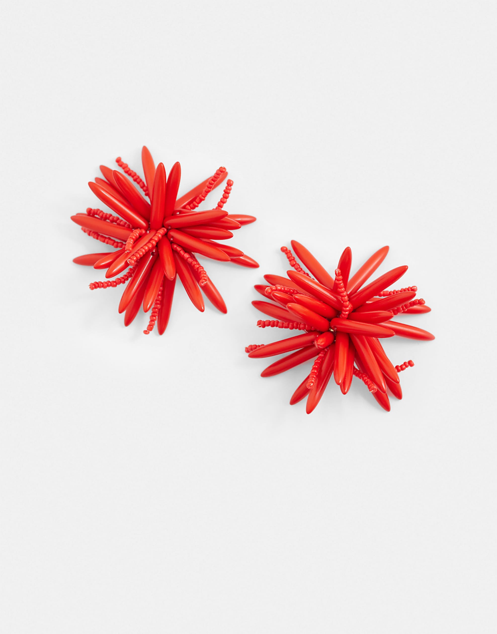 Asos Design Statement Red Flower Earrings