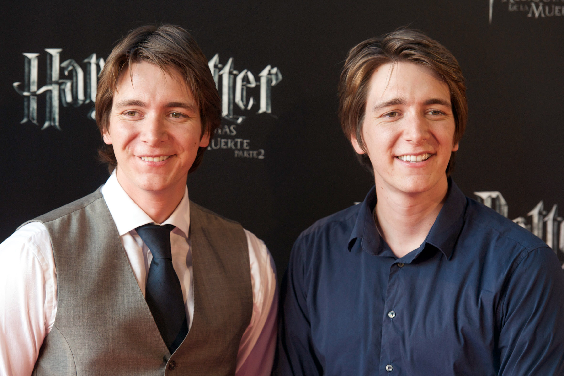James Phelps and Oliver Phelps attend the Madrid premiere for Harry Potter and the Deathly Hallows: Part 2 in 2011