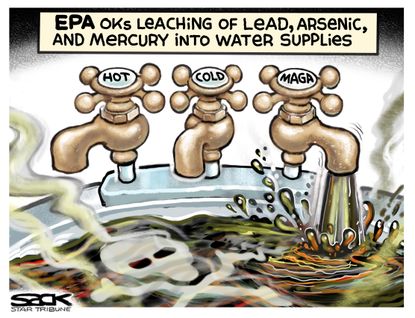 Editorial Cartoon U.S. EPA Polluting Water Trump MAGA