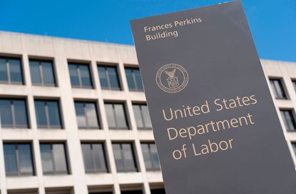 The US Department of Labor Building on March 26, 2020, in Washington, DC.
