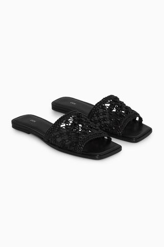 Macrame Leather Slide