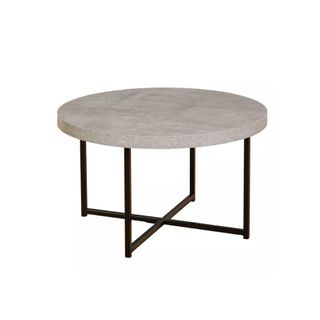 coffee table with grey top and metal legs