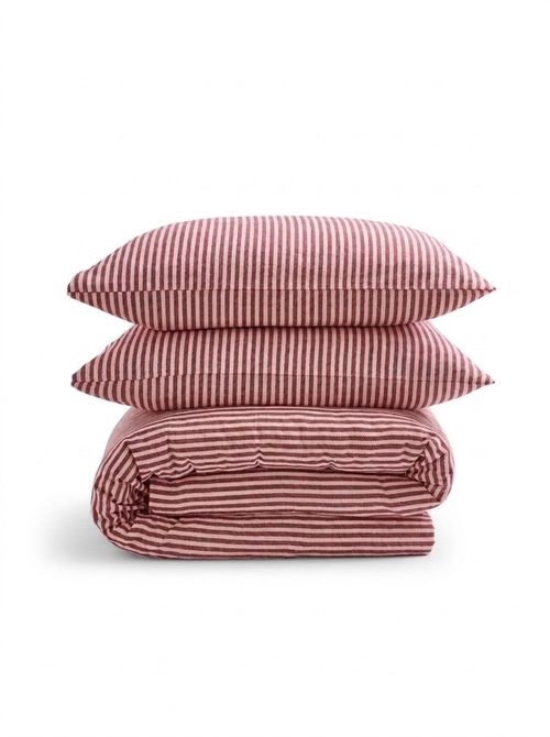 Camille Stripe 100% Brushed Cotton Duvet Cover & Pillowcase Set