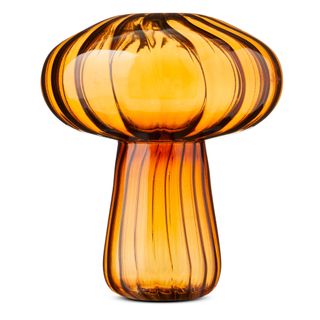 Amber Glass Mushroom Vase