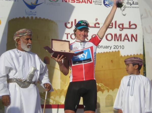 Edvald Boasson Hagen (Team Sky) gets a second leader's jersey.
