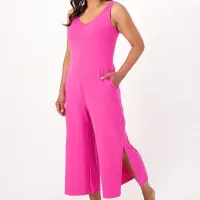 12. Cuddl Duds Wide Leg Flexwear V-Neck Jumpsuit