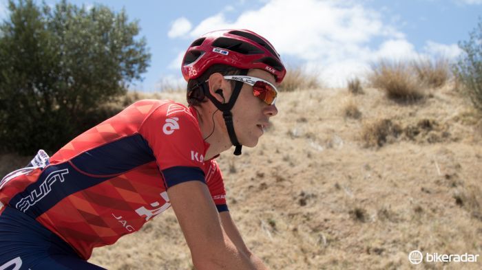 Timothy Roe drops back for hydration and a quick chat