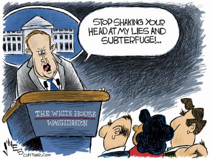 Political Cartoon U.S. Spicer Press Conference White House Media