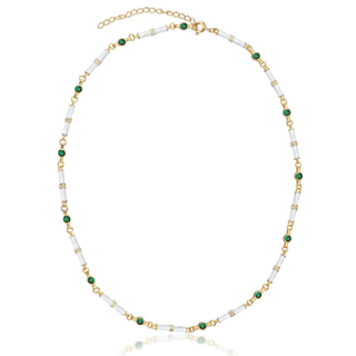 Marlowe White Enamel Necklace