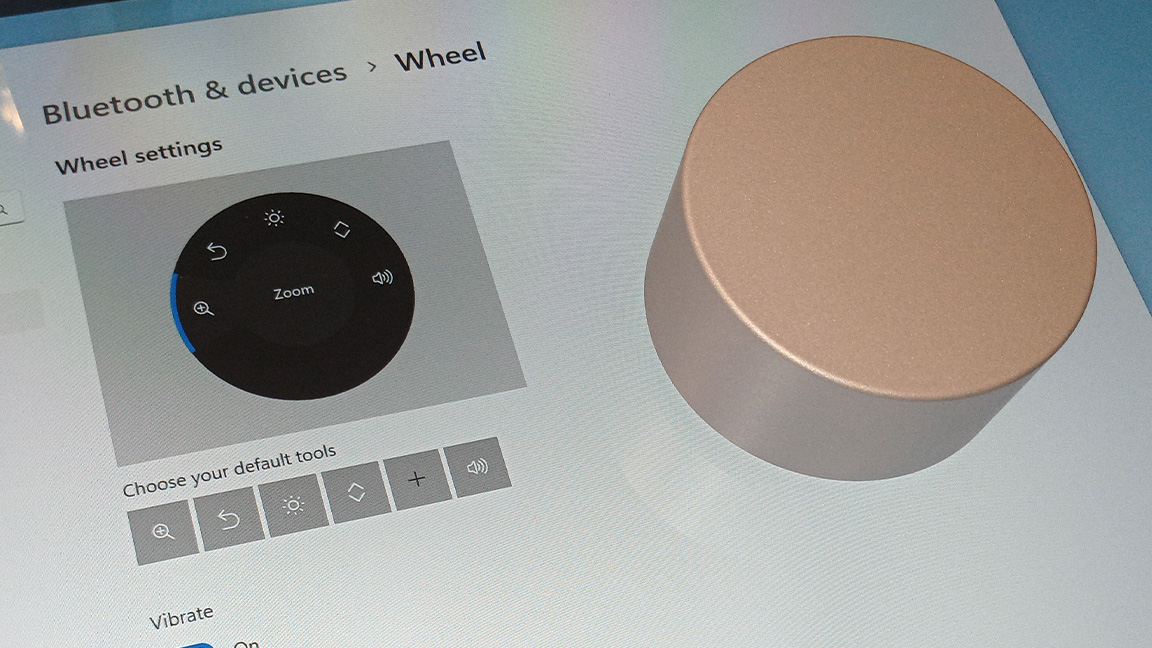 Surface Dial review; the setting options on a Surface Dial