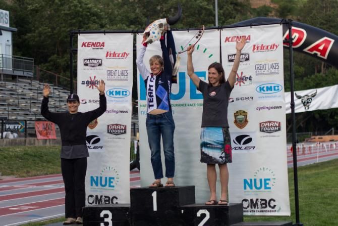 The Open Women's podium